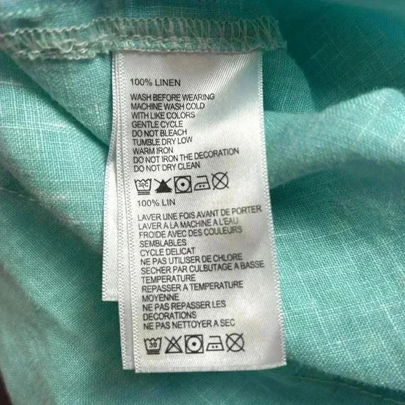 Tommy Bahama Linen Blue Button Up Shirt Long Sleeve Adult 3XL - Picture 12 of 14